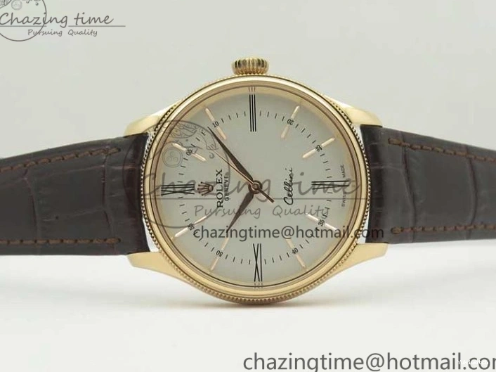 Edition Time V4 Marker 50509 Brown A3132 Cellini Dial Strap RG on MKF White Roman Leather Best 0131